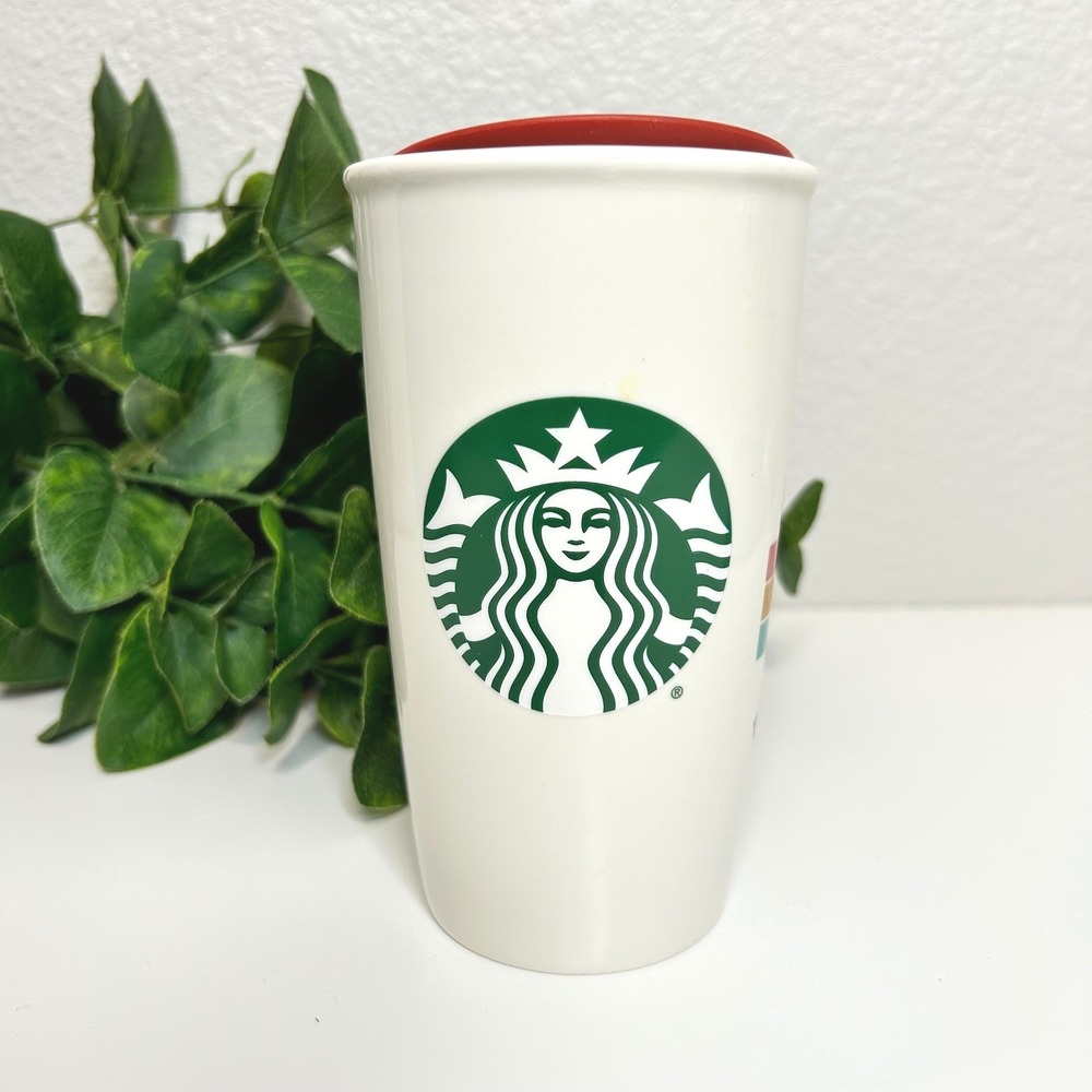 Starbucks Disneyland 2021 Christmas Holiday Mickey Ceramic Travel Tumbler 12oz - Picture 2 of 7